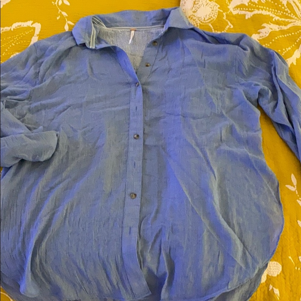 Gauzy free people button down
